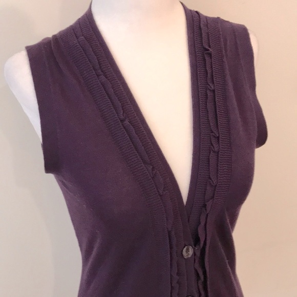 The Limited Purple Sweater Vest Cardigan - Sz S - Picture 2 of 6
